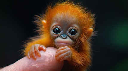 Adorable Baby Orangutan with Big Eyes