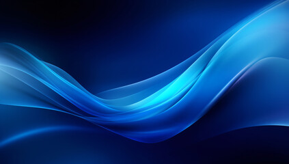 Poster - A captivating abstract background of flowing blue waves, seamlessly blending various shades of blue against a dark backdrop, creating a rich and dynamic visual effect.