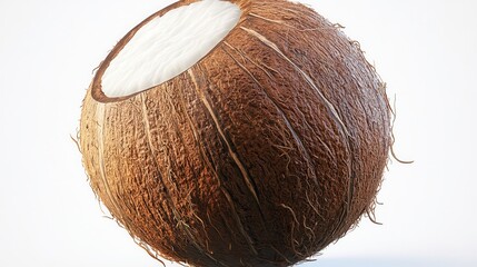 Wall Mural - Coconut clipart, element, 3D illustration, realistic, isolated on white background