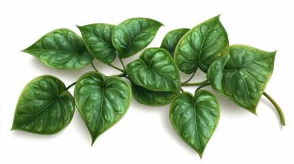 Wall Mural - Betel leaves clipart, element, 3D illustration, realistic, isolated on white background