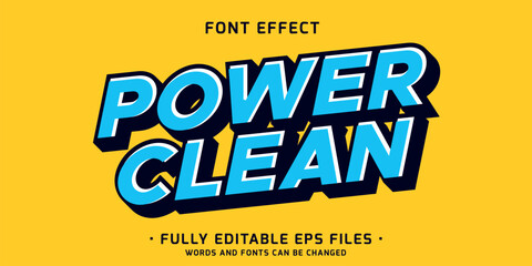 Wall Mural - 3d shear style text effect with power clean word for cleaning products