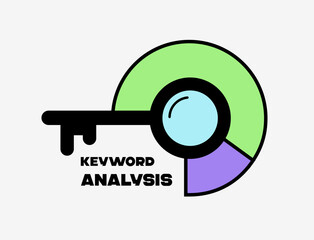 Wall Mural - Keyword analysis vector icon. SEO research and digital marketing strategies. Keyword performance tracking, search engine optimization and data-driven insights for improving online visibility