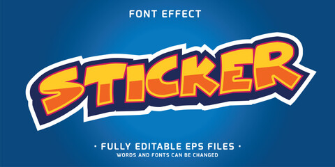 Wall Mural - 3d sticker style text effect