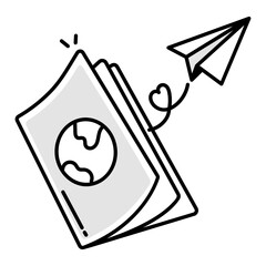 Sticker - A sketchy icon of travelling passport 