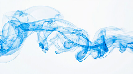 Wall Mural - blue smoke on white, digital technology abstract background.