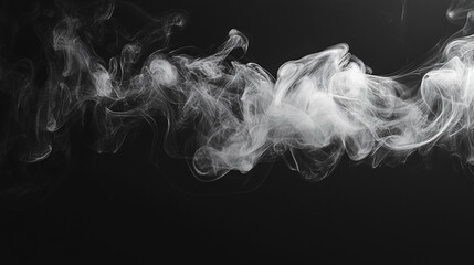 Wall Mural - Smooth abstract smoke , Set of different clouds of smoke on black. Abstract smoke on a dark background.