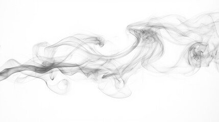 Wall Mural - smoke steam isolated white background, Black smoke in water, black swirls in water isolated on white background