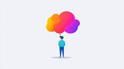 Cloud-based data analytics, business insights generation, flat design illustration
