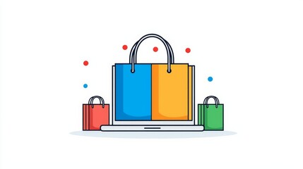 Online retail performance dashboard, key analytics tools, flat design illustration