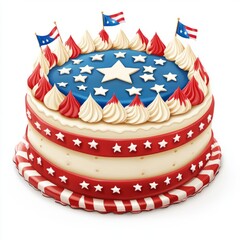 Wall Mural - Happy Labor Day. Cake of independence day. isolated on white background.