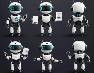Poster - An illustration of robotic technology isolated on a white background with the concept of innovation, technology, science, emotions. Animated Stock. Web Design.