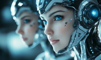 Poster - An android robot from the future made with stock, a fantastic creature.