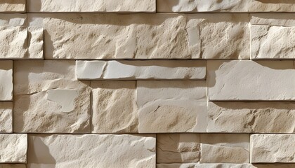 Canvas Print - seamless beige brick wall texture featuring intricate stone pattern