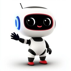 Poster - This is a rabbit robot. It is an ai character, a chatbot mascot, isolated on white background, GPT chatbot icon, stock, trendy technology, support service, funny automaton computer modern