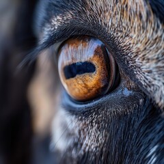 Wall Mural - A close-up of an animal's eye, showcasing its intricate patterns and colors.