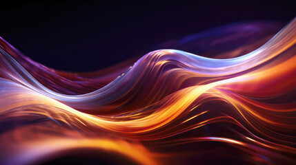 Abstract background of glowing coloured wavy lines