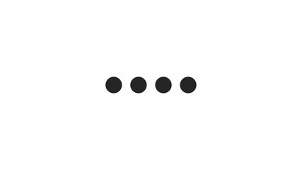 Fototapete - Moving jerky dots line loading animation black and white. Webpage data upgrade animated element monochrome abstract 4K video motion graphic isolated. Points conveyor loader download upload