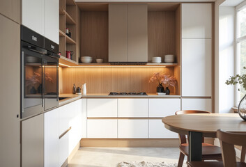 interior bright kitchen in a classic style