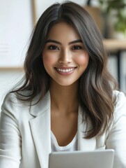 Wall Mural - Smiling Woman in Business Attire