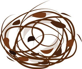 Poster - This abstract image features brown twirls forming a sphere