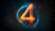© HQAsset - Number 4 Particles Background with Colorful Sparkles