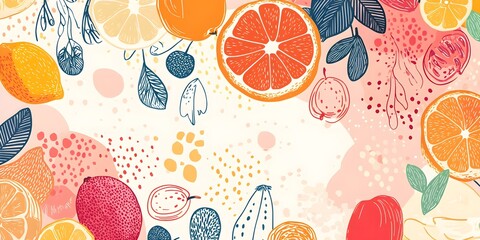 Wall Mural - Abstract Fruit Pattern