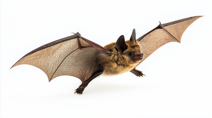 Wall Mural - bat flying in the sky, bat closeup, bat isolated on white background