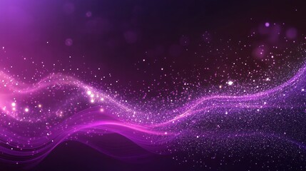 Poster - Abstract Purple Glitter Wave