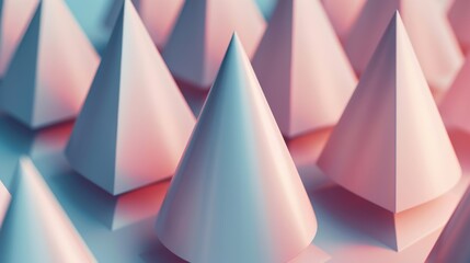 Fototapete - An abstract tech wallpaper with a meticulous arrangement of 3D geometric shapes, such as cubes and ellipses, layered with varying opacities 