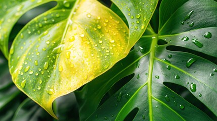 Close-Up of Monstera Leaves