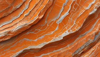 Wall Mural - Vibrant orange stone surface showcasing intricate patterns and natural depth