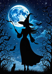 Wall Mural - halloween night background