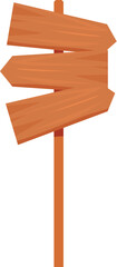 Poster - This wooden road sign is showing three blank arrows pointing in different directions