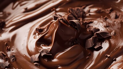 Wall Mural - Delicious juicy chocolate dessert with chocolate icing, cream. AI generation