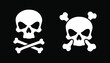 © KF - Minimal skull and crossbones on black background. Vector illustration
