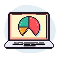 Aufkleber - Laptop Screen Displaying a Pie Chart