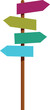 © nsit0108 - Colorful wooden signpost pointing in different directions with space for your text