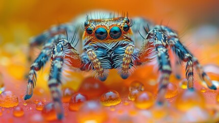 Wall Mural - close up of a cute spider