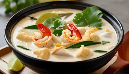 Creamy Coconut Chicken Soup with Aromatic Thai Flavors