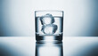 © Natascha - Glass of water with ice cubes in minimalist style – refreshing depiction of purity and coolness