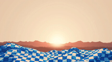 Wall Mural - oktoberfest background, landscape with sun