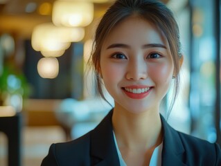 Poster - Posing Businesswoman with Smile