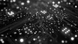 © Montalumirock - Black circuit board with connection white light dot and line computer technology