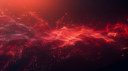 Poster - Red energy concept with a horizontal fuming line, generative ai