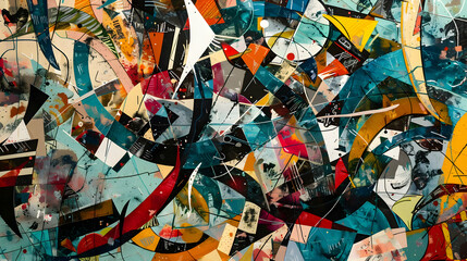 Poster - Sale Frenzy: Abstract depiction of a frenzy of sale-related elements in a chaotic yet organized composition