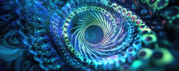 Poster - A mesmerizing abstract swirl in vibrant colors, showcasing intricate patterns and dynamic movement, perfect for digital art enthusiasts.
