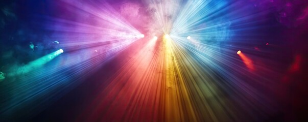 Poster - Colorful light beams radiate in a vibrant display, enhancing the atmosphere and creating a dynamic visual experience.