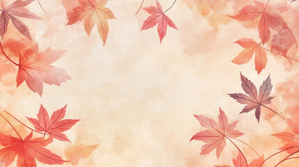 Wall Mural - Autumn Leaves Framed Background Wallpaper