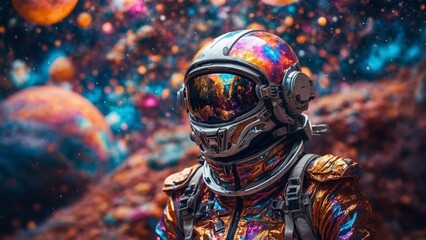 astronaut in the space, background