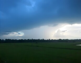 clouds over the fields